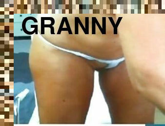 Illymaus granny hairy pussy boobs white lingerie