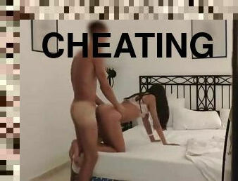 A horny ex girlfriend is surprised on the cheating train