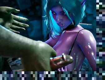 Slutty Dark Elf needs Orc Cock