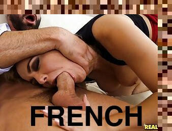 French natasha nice fucks the big cock with her throat