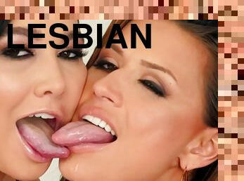 lesbiche, baci, brunette