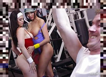 Anissa kate and nekane sweet convince danny d to fuck them right in the gym