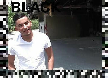 Latino rides black cock