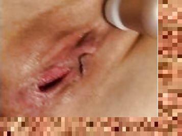 Amateur Latina MILF soaks panties with her squirt. Drools cums hard for her vibrator close up
