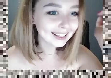 Beautiful brunette teen Jessica Sinn masturbates