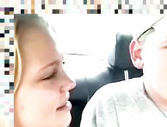 Slutty and hot teen is doing blowjob in the car