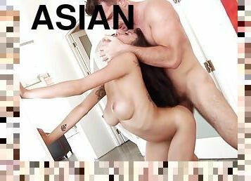 Asian porn doll but fucked by white man in extreme modes