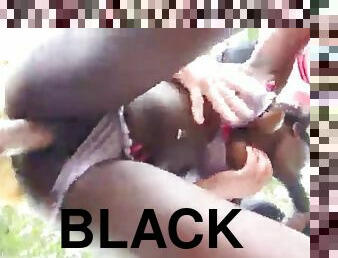 Black girl gangbanged outside