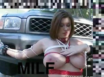 Sara stone tied and fucked when washed the car