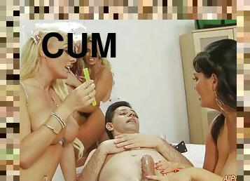 Hospital orgy ends with dirty cum for horny reporter
