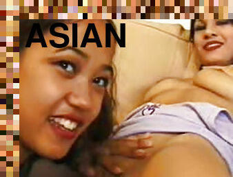 Shiny undies on Asian lesbian lady