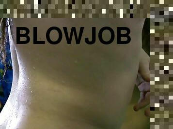 Hot Brunette Blowjob big dick closeup