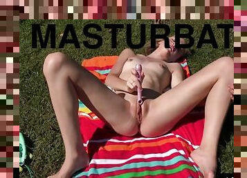 Hannah Hays jumps off her swing to masturbate