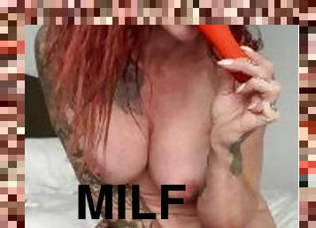 clito, masturbation, babes, milf, jouet, maman, rousse, gode, mère, solo