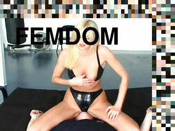 Wild blonde in femdom porn