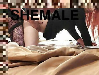 shemale, amatör, anal, transa, par, ladyboy, slyna, knullande, vacker, dildo