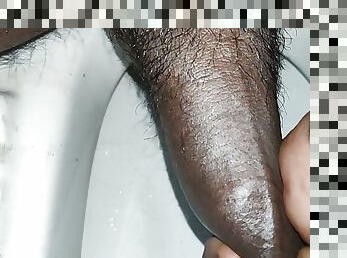 Cumshot by indian black cock, masturbation in bathroom and cumming huge load... Lots of cum for you