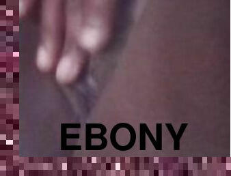 Clit rubbing and fingering ebony