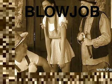 Old time kansas blowjob parody with relaxing sex moment