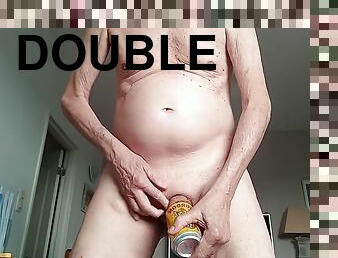 Double feature - an uncut dick and a brush in the ass