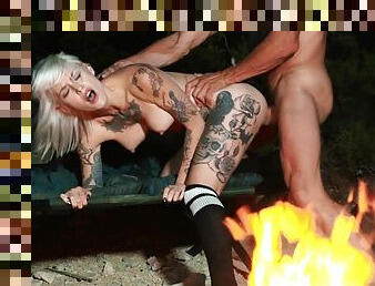 American Whore Story: Episode Four - outdoor sex with kinky tattooed blonde babe