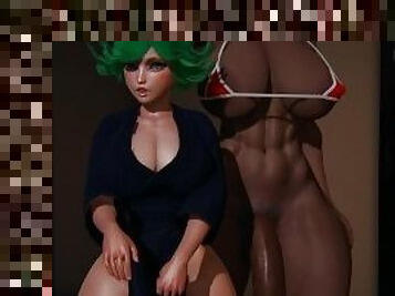 Hot Tatsumaki DESTROYED By A Futa Huge Black Cock