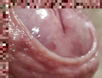 Foreskin close up and masturbation