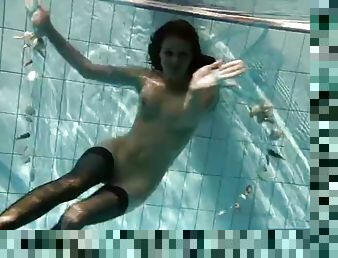 Hot Hungarian teen in the pool Petra