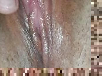 klitoris, pička-pussy, supruga, amaterski, muž, mokri, širenje, pušenje-sucking