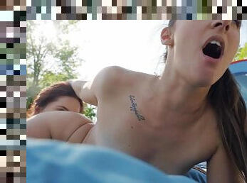 Lesbian Campers Eating Cunts Outdoors - starring Mia Evans
