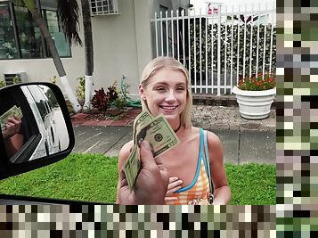 Teen with skinny forms accepts cash to fuck on cam