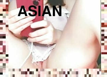 asiatisk, onani, handjob, alene