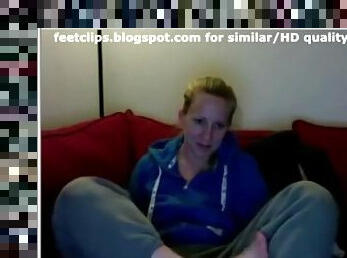 mulher-madura, pés, webcam
