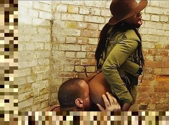 Universal soldier fucks horny ebony chick jasmine webb in a bunker