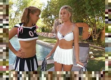 Sweet lesbian scene with real cheerleaders