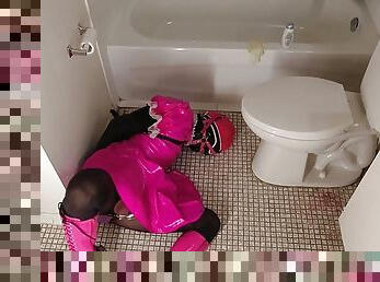 Sissy Maid Bound in Bathroom