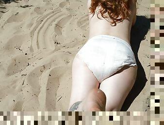 al-aire-libre, amateur, playa, fetichista, topless