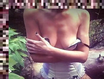 Hot MILF, public sex in the forest, OUTDOOR