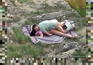 Napping girl fucked hard outdoors