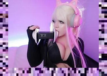 ASMR GAMER GIRL *wet* EAR LICKING 3 DIO  ASMR AMY B