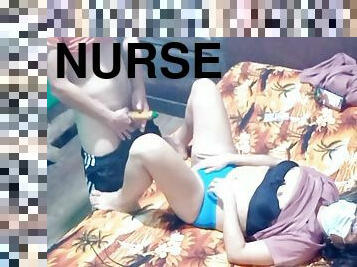 NURSE PORN!! AN EMPLOYEE VISITS A NURSE AND FULFILLS HER WISH