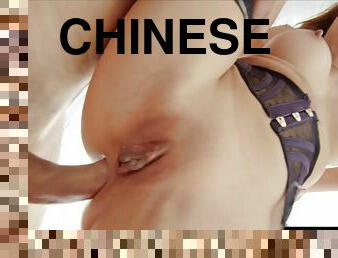 Chinese Butt Fuck Whore Squirts From Hard Bootie Drilling - Evil