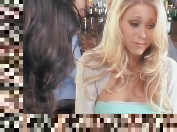 Tanned beauty blonde is being drilled hard