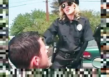 Cop lady in black latex is super hot