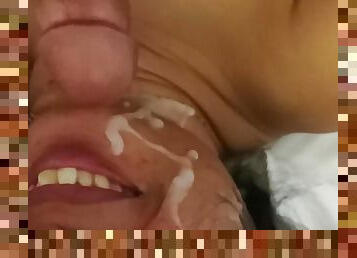 Step sister recived cum on her face.