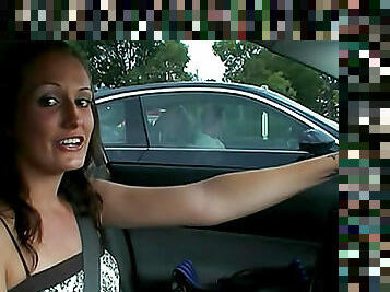 Hailey Young car blowjob is hot