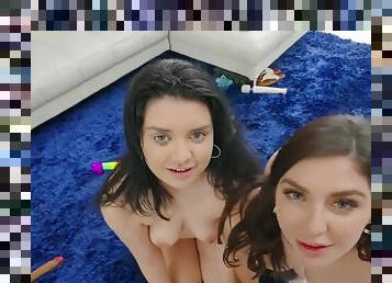 schizzi-di-umore, lesbiche, giocattoli, giovani18, sperma, brunette