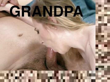 Grandpa pussydrilling 21yo nympho bae after deepthroat