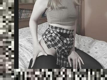 Blonde in a short skirt homemade porn