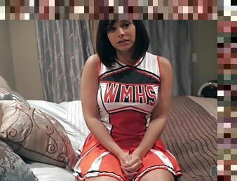 Cheerleader filmed smashing a lot of inches in her tiny holes